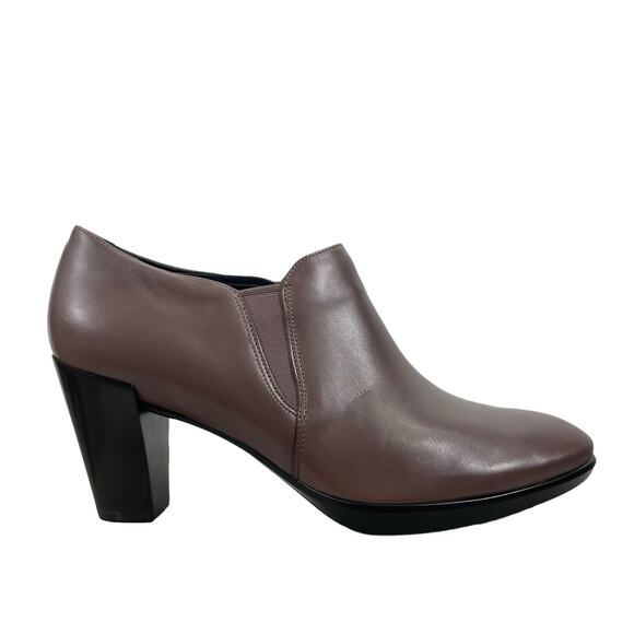 Ecco Shape 55 Plateau Stack Ankle Boots Leather Dark Brown Size 41 - Picture 4 of 14